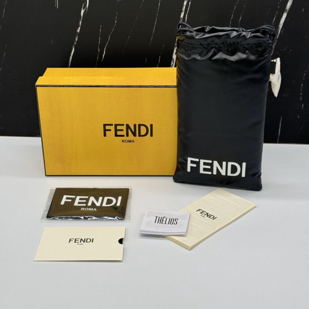 NEW FE40130F 55N FENDI SUNGLASSES SHINY LIGHT HAVANA UNISEX EYEWEAR FENDI - Picture 13 of 13